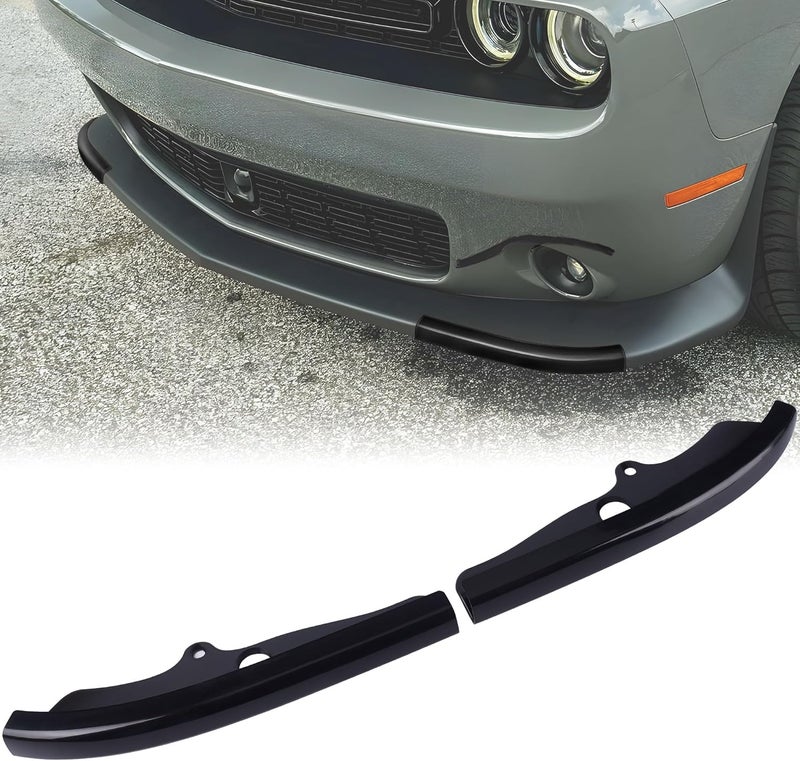 TENGBASE Front Bumper Lip Splitter Protector Cover, for Dodge Challenger 2015-2023, R/T GT SRT, 2 PCS, Black - Image 1